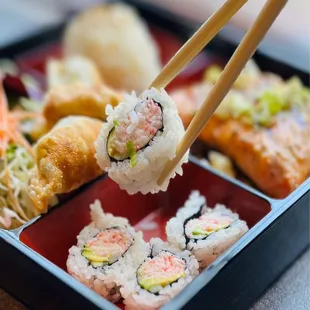 California Roll, Teriyaki Salmon Bento Box