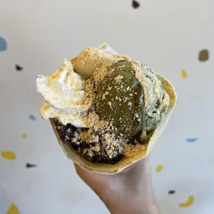 Custom order: Japanese sundae w/ mochi, w/o strawberries