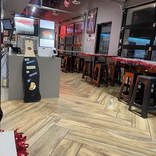 the inside of a restaurant