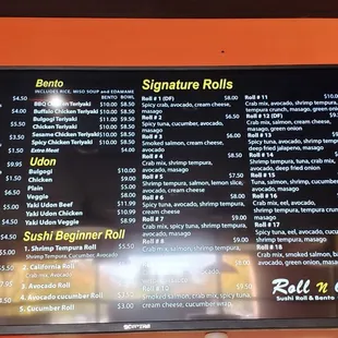 Menu as of 10 21