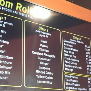 Menu as of 10 21