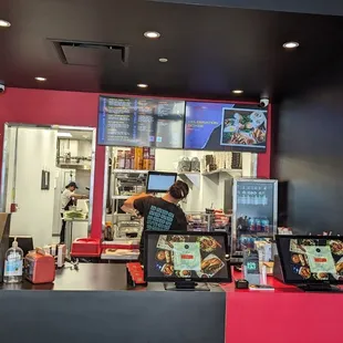 a woman ordering food