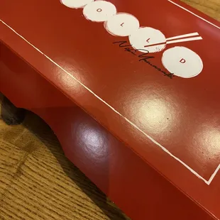 a box of donuts on a table