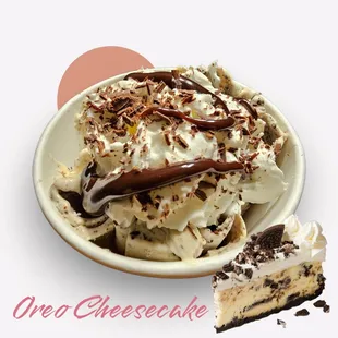 a piece of cake in a bowl