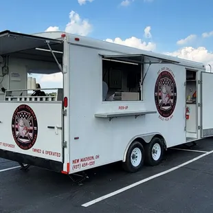 a food truck in a parking lot