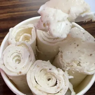Vegan Butter Pecan Rolled Ice Cream