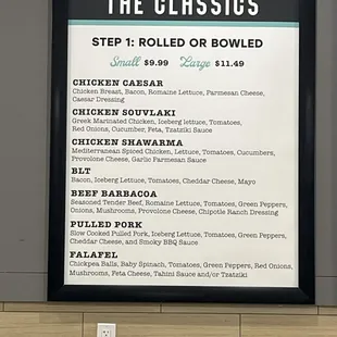 menu
