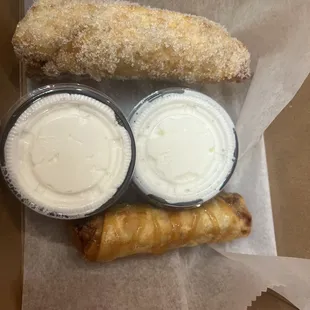 Snicker and Apple Pie egg rolls