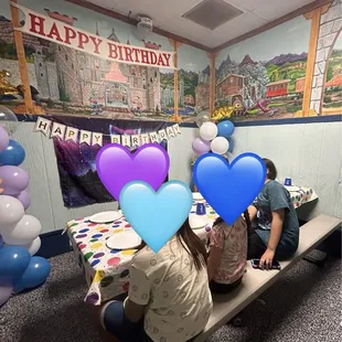 Inside the party room! Our hosts were perfect !!! The party room is small..........but just cozy enough for the kids eating. Cute birthday.