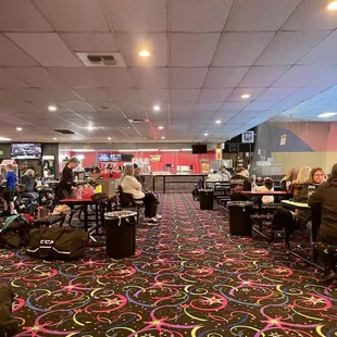 Seating outside the rink. Came to watch my nephew's hockey team play