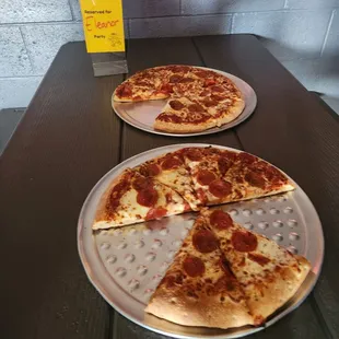 Table outside of party room. Pizza was BOMB!