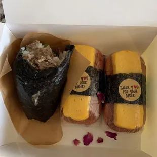 Beef Onigiri Spam Musubi with Egg