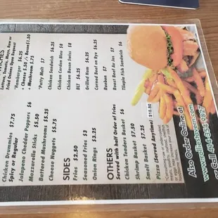 burgers, menu