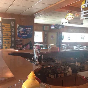 the inside of a sports bar