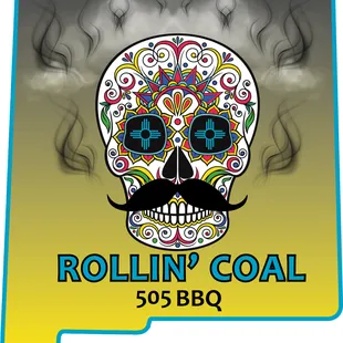 a skull with a mustache