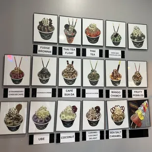 Picture view of items on the menu.
