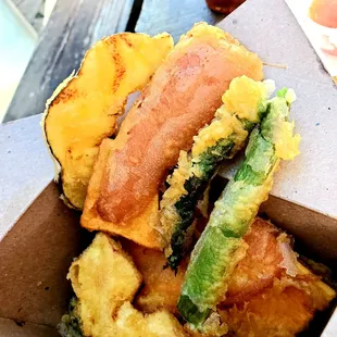 Tempura vegetables - Good!  Retained their heat