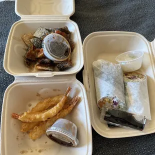 Shrimp Tempura Side, Salmon Skin Crispy Chips, Northern Lights