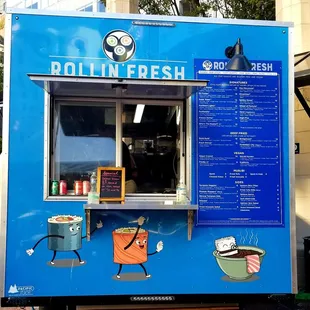  a blue food truck