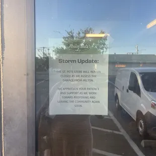 Store closed due to hurricane Milton