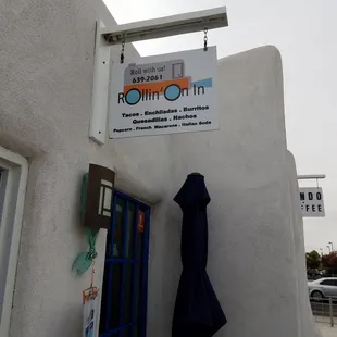 n umbrella outside of a building