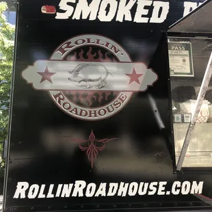 Outside sign and logo of the mobile food truck