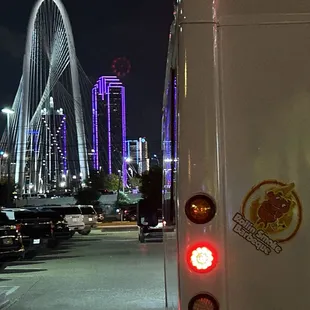 Nice view up the bridge from parking lot