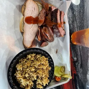 3 meats - turkey, sausage, ribs