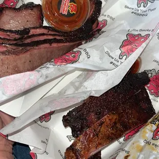 Dry small portion of meats they gave us at allegiant stadium.