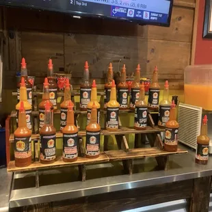 A variety of bar-b-que sauces