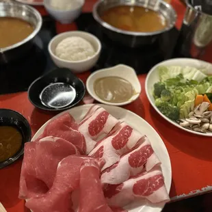 Beef belly and rib eye protein with Szechuan and miso broth