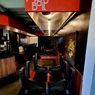 the inside of a restaurant