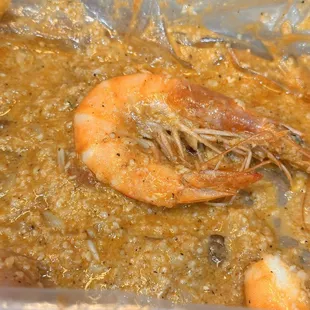 Garlic from a jar Shrimp with Head