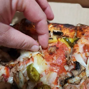 Pieces of sausage sliced up.  You couldn't even taste it.