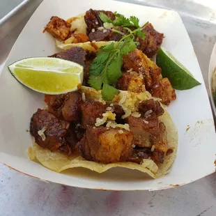 Pork belly tacos.