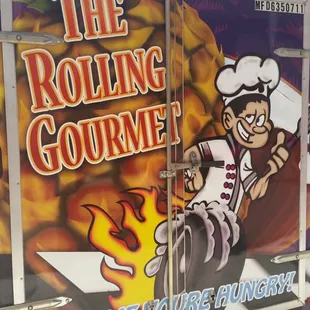 Rolling gourmet food truck logo