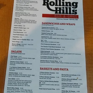 the menu