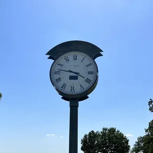 Clock near clubhouse