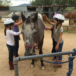 Kids at Crazy for Horses Camp
