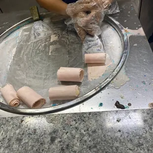 Rolled fresh ice cream