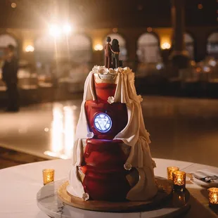 Our second wedding cake, Iron Man themed