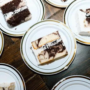 a variety of desserts