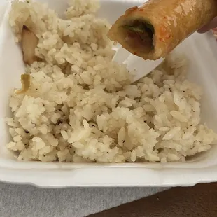 Lumpia and garlic fried rice