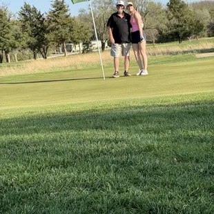 Dad and daughter enjoying the course.