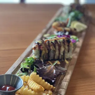 Isabella roll w fries and salad