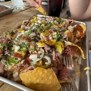 BBQ nachos with pulled pork