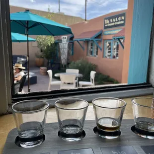 Rolling Still Distillery and Lounge, Taos, NM June 9, 2023 - inside looking out