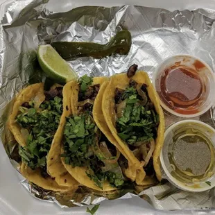 Carna asada tacos