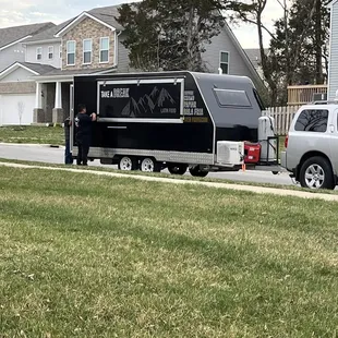 Setting up food truck