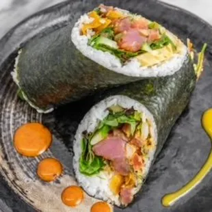 Tuna poke burrito